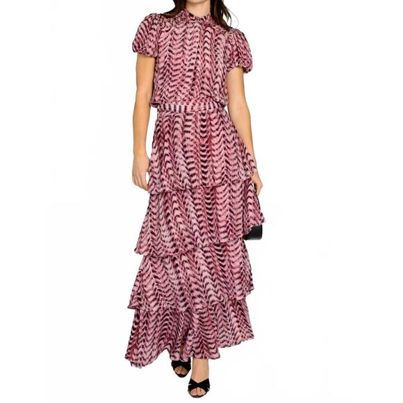 NEW ELIZABETH JAMES THE LABEL eva skirt in abstract print